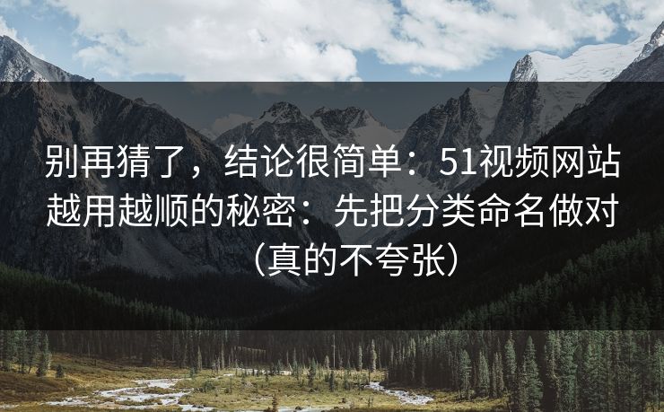 别再猜了,结论很简单:51视频网站越用越顺的秘密:先把分类命名做对(真的不夸张) 别再猜了,结论很简单:51视频网站越用越顺的秘密:先把分类命名做对(真的不夸张)