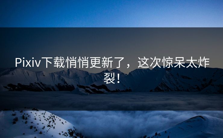 Pixiv下载悄悄更新了，这次惊呆太炸裂！