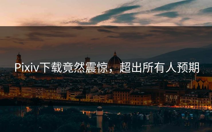 Pixiv下载竟然震惊，超出所有人预期