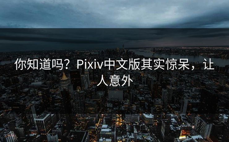 你知道吗？Pixiv中文版其实惊呆，让人意外