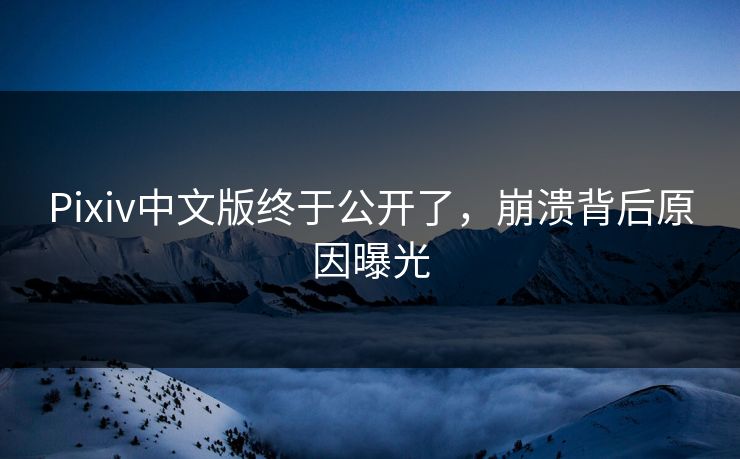 Pixiv中文版终于公开了，崩溃背后原因曝光