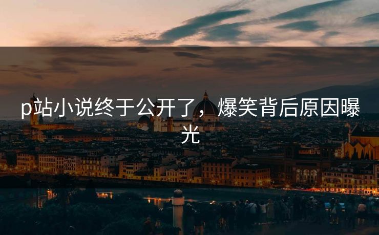 p站小说终于公开了，爆笑背后原因曝光