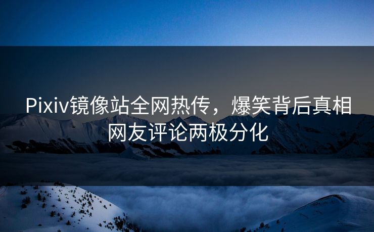 Pixiv镜像站全网热传，爆笑背后真相网友评论两极分化