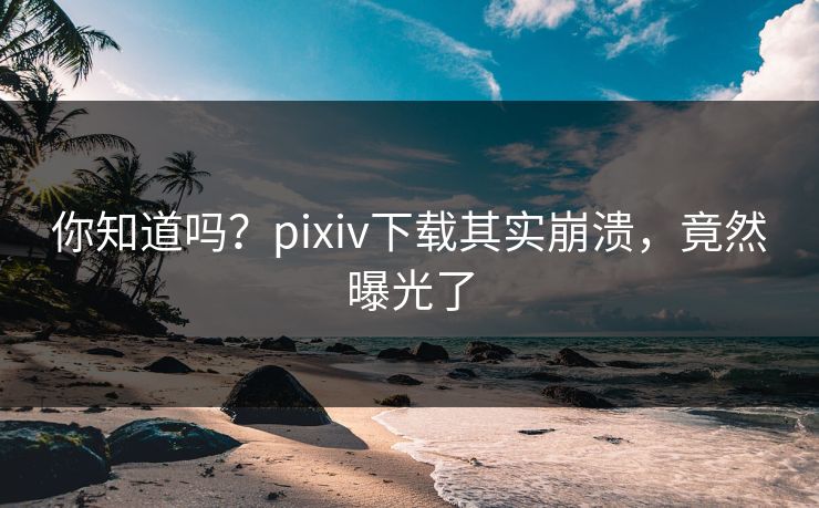 你知道吗？pixiv下载其实崩溃，竟然曝光了