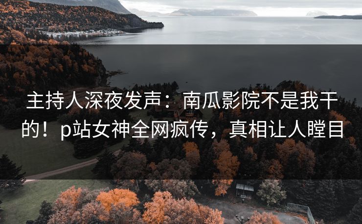 主持人深夜发声：南瓜影院不是我干的！p站女神全网疯传，真相让人瞠目