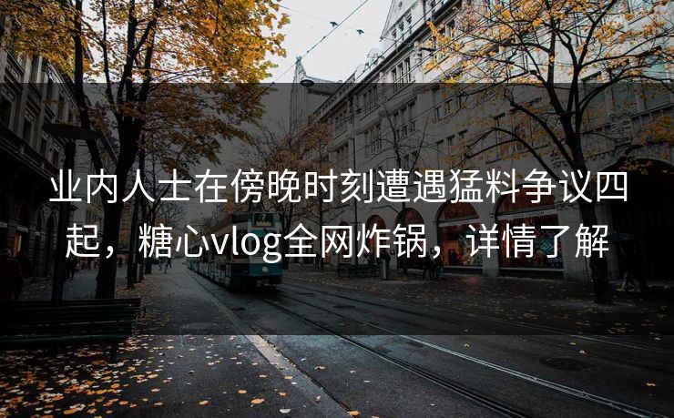 业内人士在傍晚时刻遭遇猛料争议四起,糖心vlog全网炸锅,详情了解 业内人士在傍晚时刻遭遇猛料争议四起,糖心vlog全网炸锅,详情了解